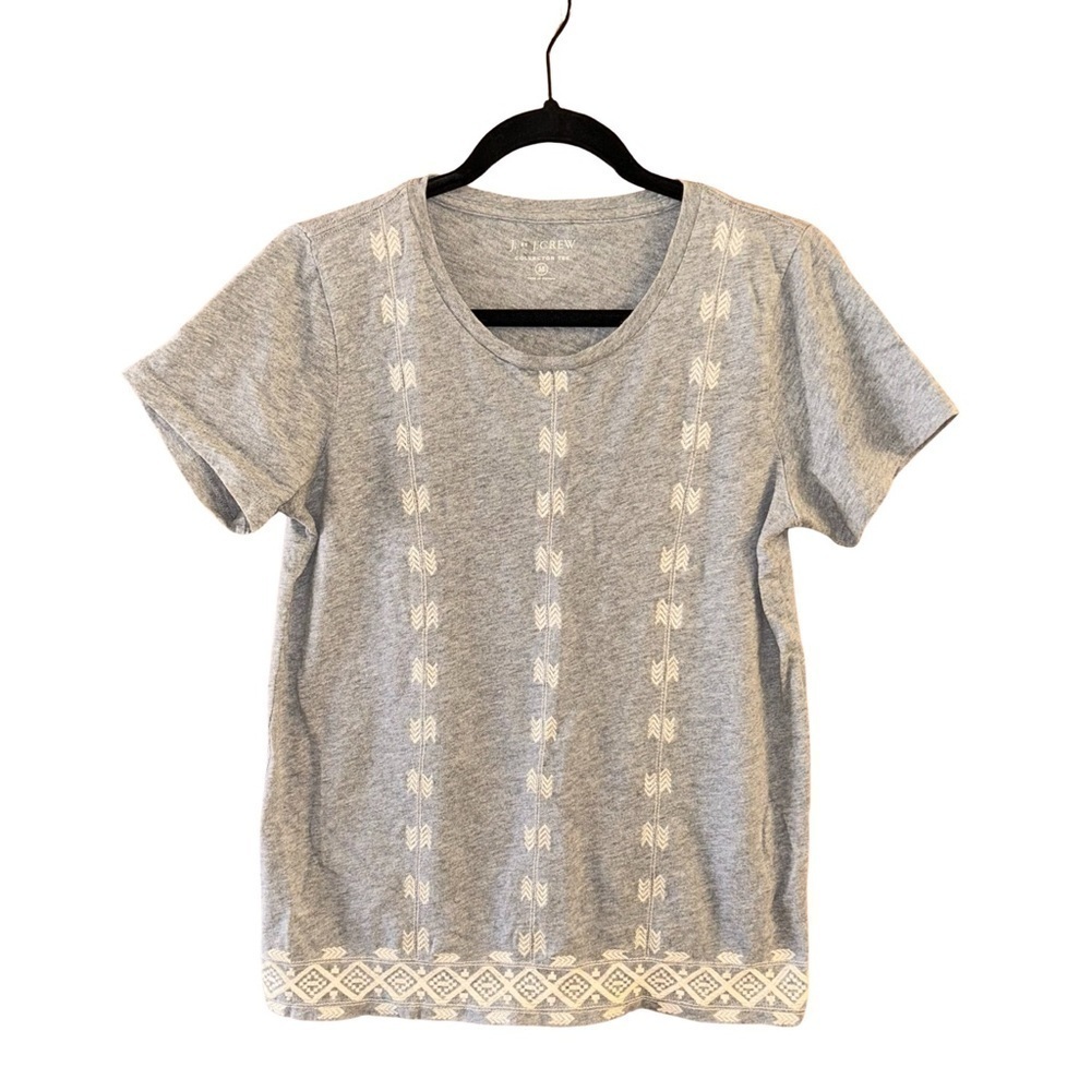 J. Crew Geometric Embroidered Collector Tee - Size M